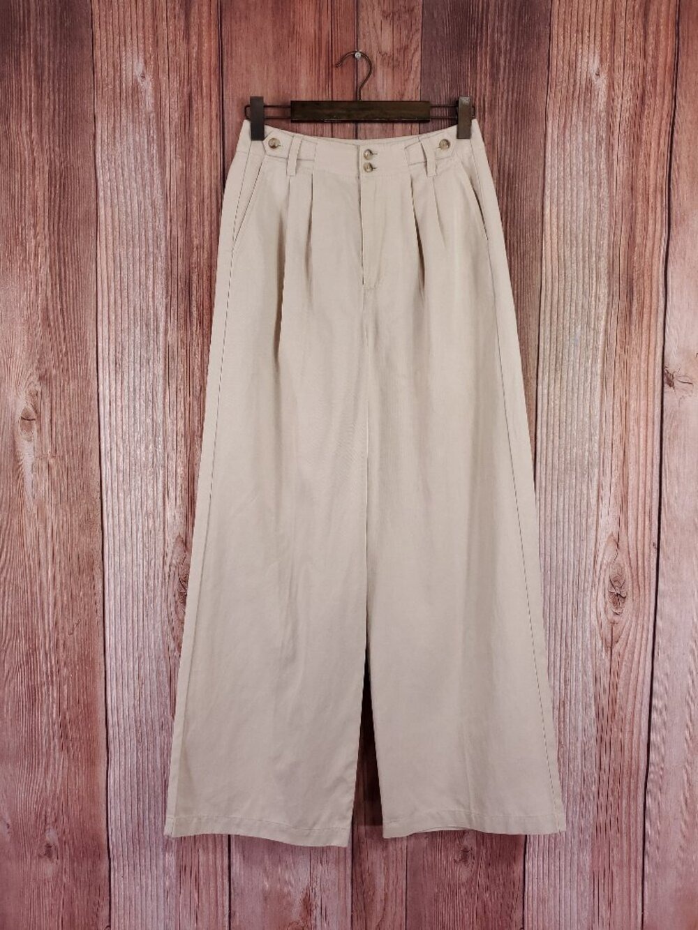 NWT Madewell Womens Size 2 The Harlow Wide Leg Pants Pleated Beige NG521